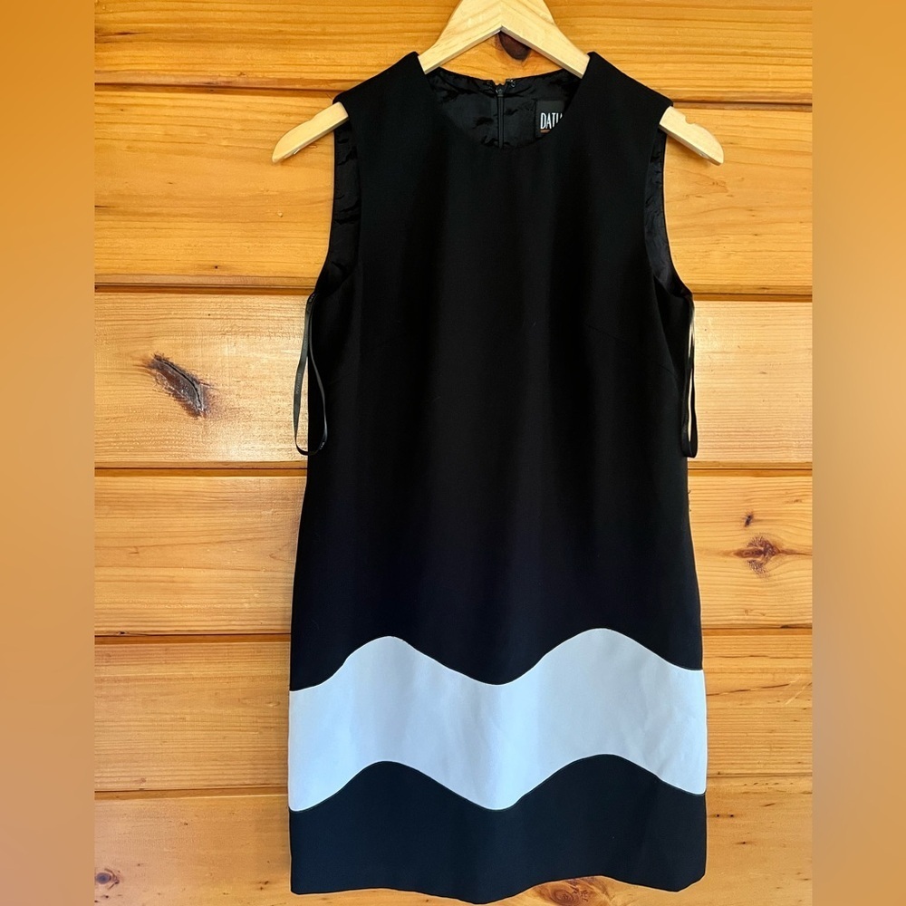 VTG Datiani Womens Sleeveless Sheath Dress Size 4 Black White Lined Made In USA